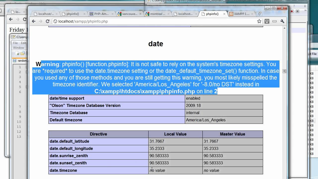 php set time zone  Update  Change Xampp Timezone