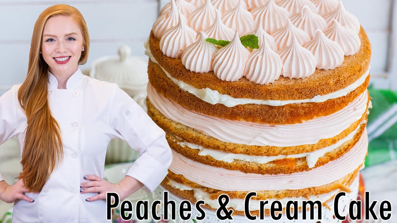 Peaches & Cream Cake (Zefir Torte) The ULTIMATE Peach Cake w/ Russian Marshmallow Layers!!