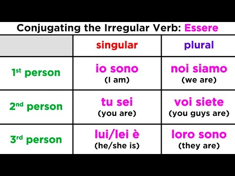 Conjugation and Usage of the Verb: Essere (To Be - Permanent State)