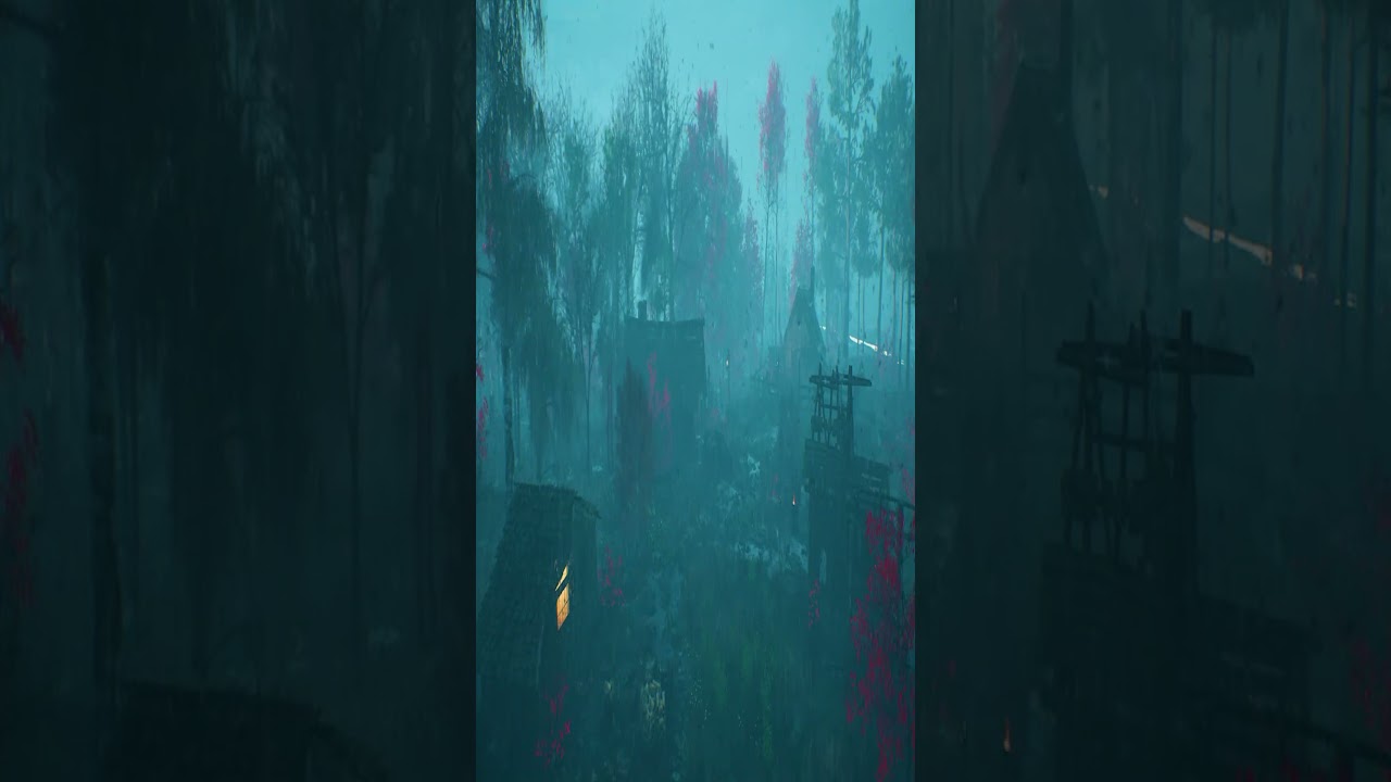 Далёкая гроза и сильный дождь 