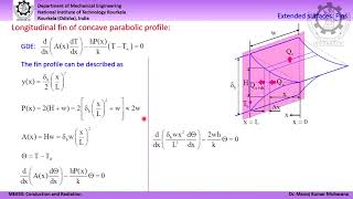 Lec 12 Longitudinal fin of Concave Parabolic Profile