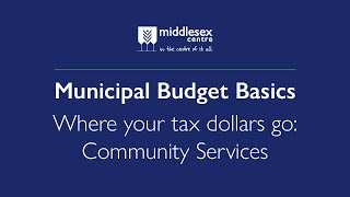 Middlesex Centre Municipal Budget Basics - Where your tax dollars go: Community Services