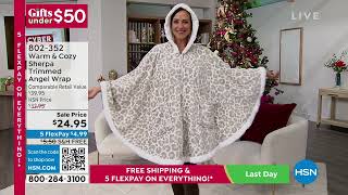 Warm   Cozy Sherpa Trimmed Angel Wrap