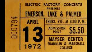Emerson, Lake & Palmer played at F&M in 1972; a local man has the