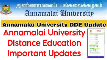 Annamalai University Distance Education Important Information For All Semester 👍
