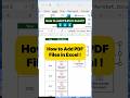How to ➡️ Add PDF📄 files directly inside Excel 📊— the easiest way! #excel #exceltips #learnexcel