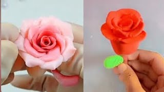 How to make Rose 🌹 from clay step by step for beginners 🌝🌺 clay art step by step drawing for kids