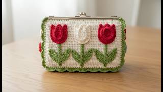 Handmade Crochet Bags With Roses &amp; Tulips | Easy Pattern Ideas 🌷