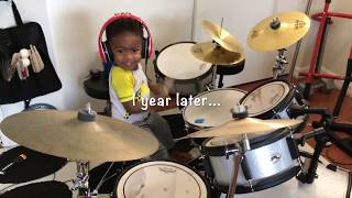 18mo old Baby drummer on his first drumset | Wilson World