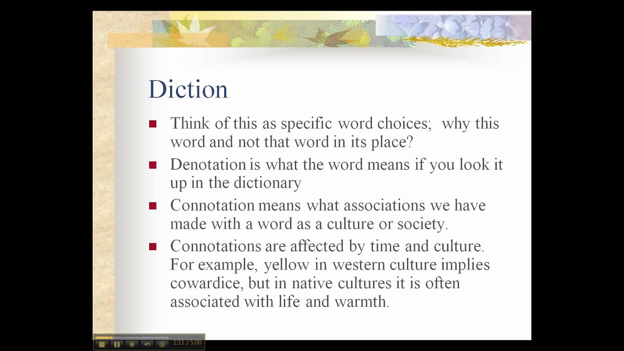 Diction poem essay examples