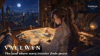 Elara Paints a Map by Candlelight, Cozy Attic Study over Moonlit Medieval | Relaxing Fantasy Music screenshot 5