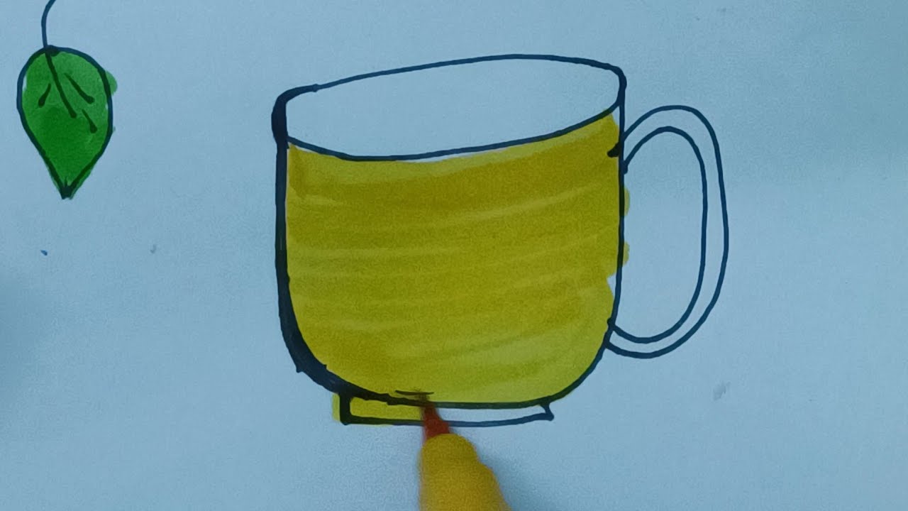 Рисунок и раскраска чашки 🍵 для детей | Красивое искусство | Как нарисовать чашку 🍵 | Простой рис...