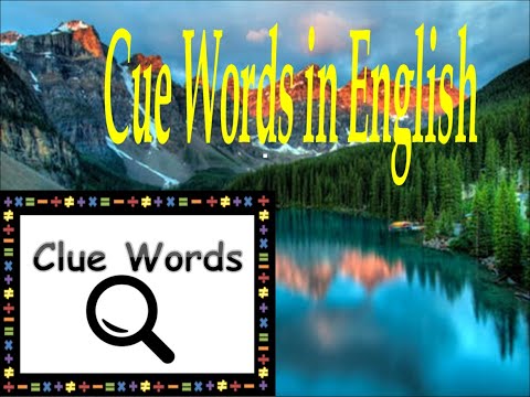 Cue Words in English - Clue Words in English