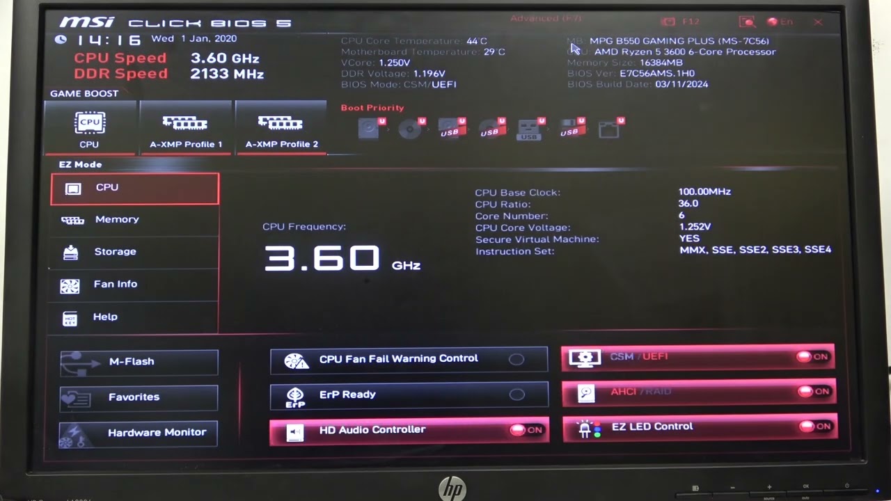 最新BIOS更新済・動作確認済】MSI MAG B550 GAMING PLUS MSI MPG B550 Gaming Plus AM4 - How to Open Advanced BIOS | Access