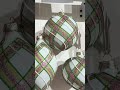 Raz 4" Set of 3 Pink and Green Plaid Glass Christmas Ornament 4623056