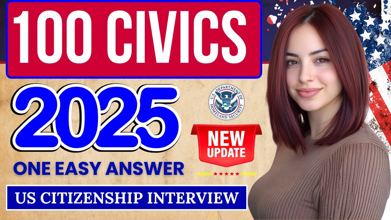 2025 (EASY Memorize) USCIS Official 100 Civics Questions & Answers for ...