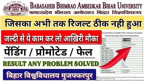 Brabu result pending problem solved 😊 || कैसे ठीक करे अपना पैंडिंग, प्रोमोटेड रिजल्ट ||