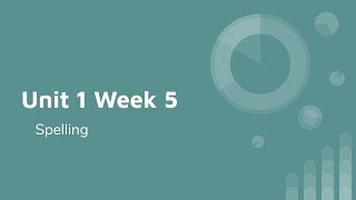 Celebrity Unit 1 Week 5 Spelling Profile