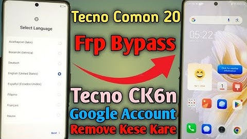 Tecno Camon 20 Frp Bypass Android 13 | Tecno (CK6n) Google Account Remove Kese Kare