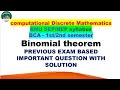 Binomial Theorem – BCA 1st Semester | SEP Syllabus | Bangalore North University (BNU)|Exam Revison