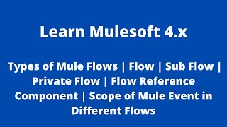 Types of Mule Flows | Flow, Sub Flow & Private Flow | Scope of Mule Event in Flows | Flow Reference screenshot 5