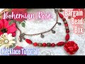 Bohemian Rose Pendant Necklace - Bargain Bead Box Jan 22 - Unboxing & Tutorial