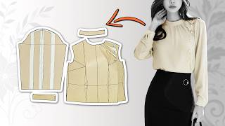 How to Draft an Elegant Pleated Shoulder Blouse Pattern | Easy Sewing Tutorial