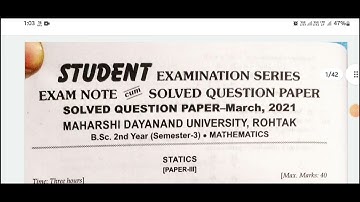 Bsc 2nd year previous year question papers math MDU University #mdu #3rdsemester #bsc