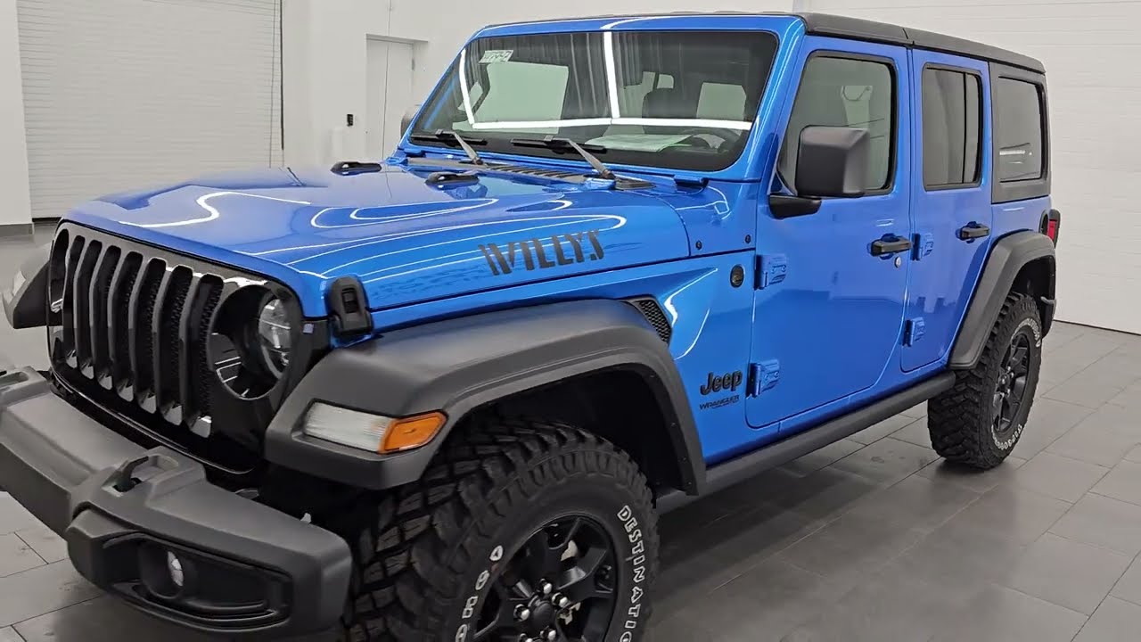 2021 JEEP WRANGLER UNLIMITED SPORT WILLYS HYDRO BLUE TURBO 4K