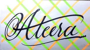 Ateera Name Signature Calligraphy Status | How to Cursive write with cut Marker #ateera @ateera
