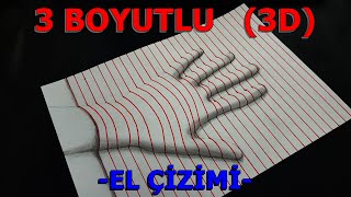 ÜÇ BOYUTLU (3D) EL ÇİZİMİ - EASY 3D HAND DRAWING  ( UZAKTAN EĞİTİM GÖRSEL SANATLAR DERSİ )