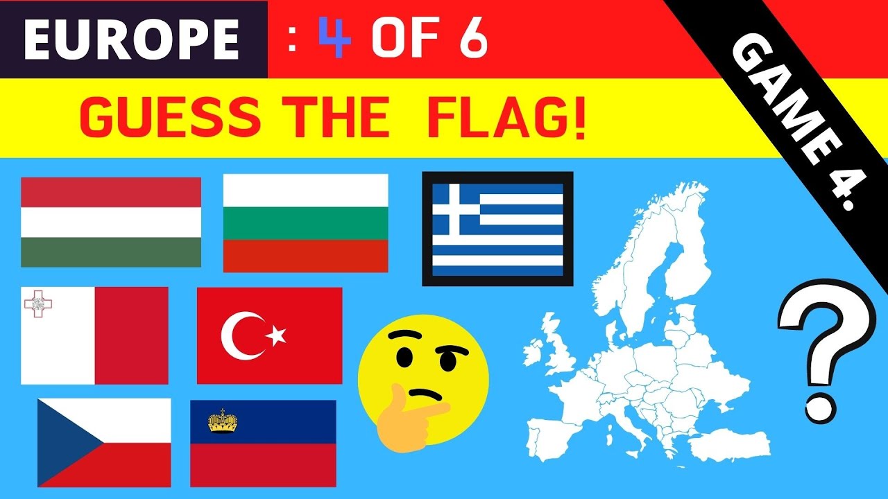 Round 4 of 6) EUROPE - GUESS the flag - 7 European flags 