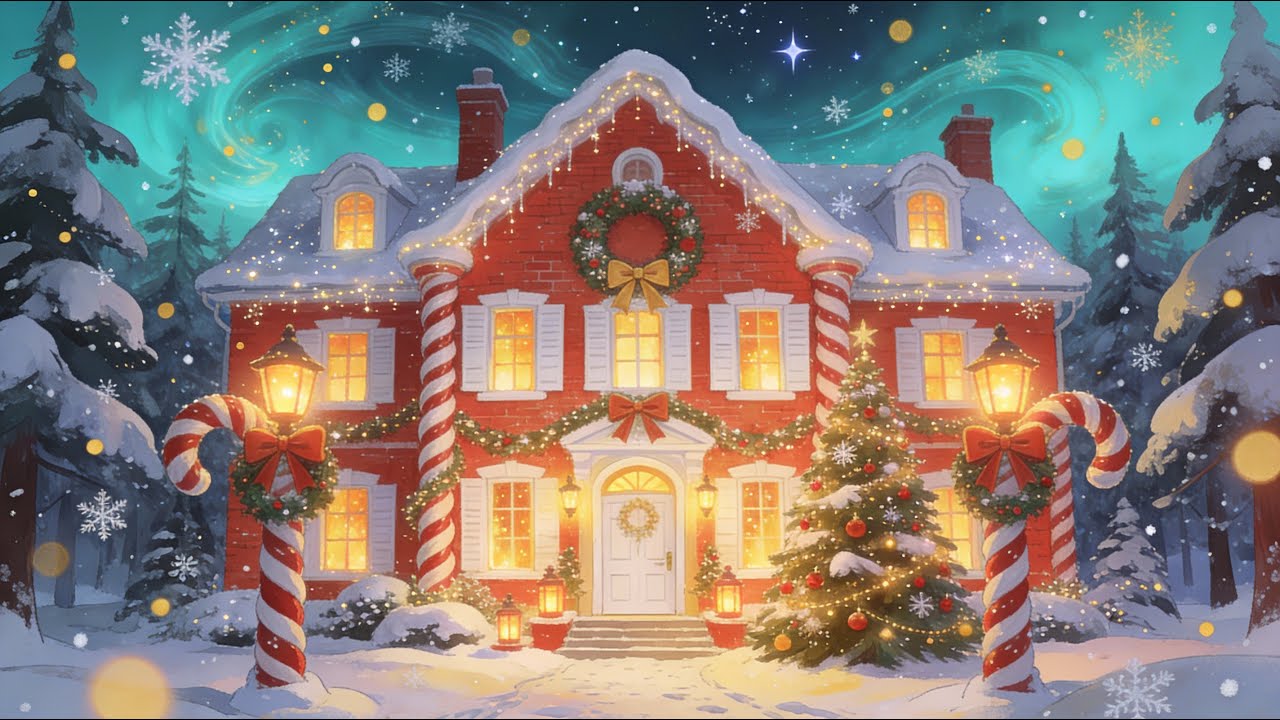 Home Alone House Glows 🎄 Cozy Christmas Music for Relaxation (1 Hour)