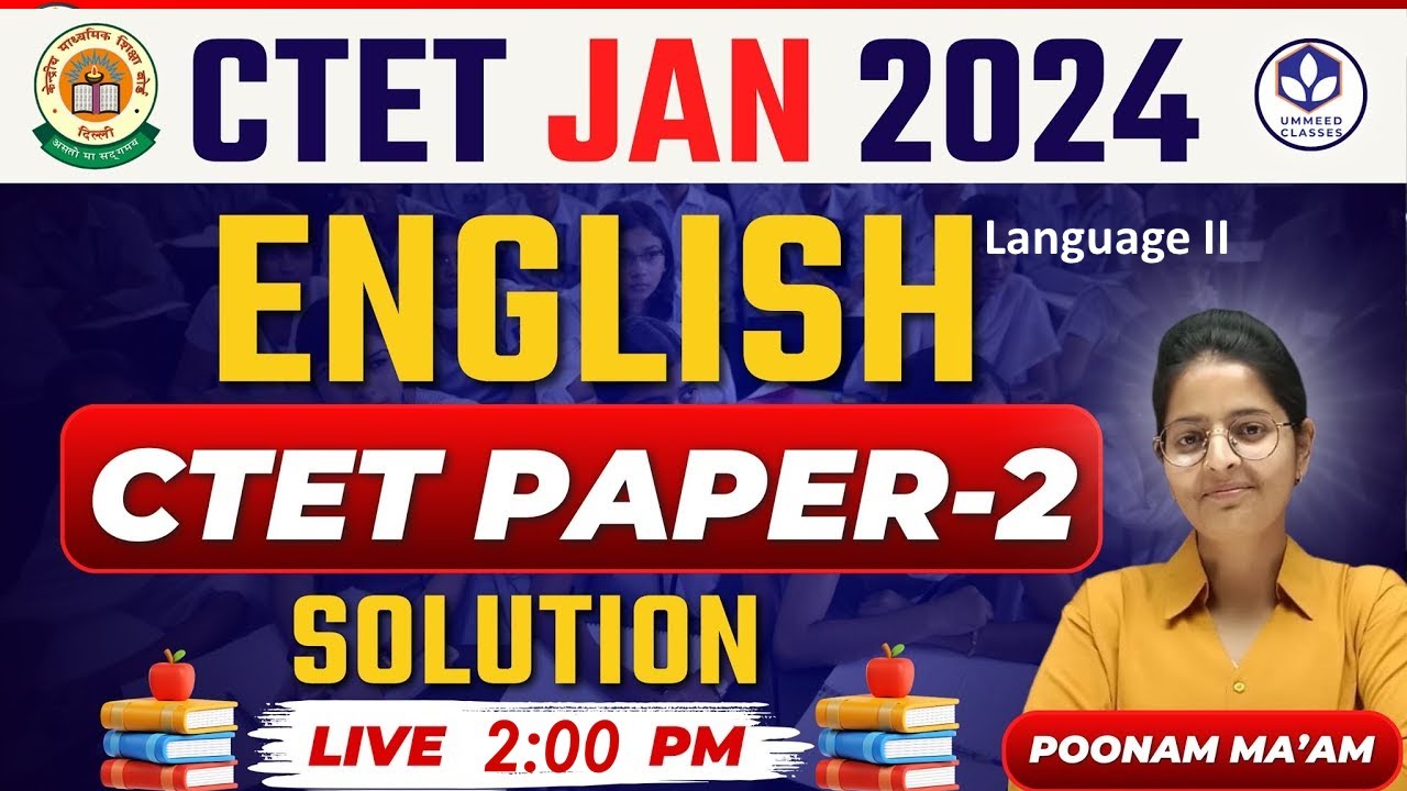 CTET JAN 2024 || English Language 2 Ctet Paper - 2 Solution || By ...