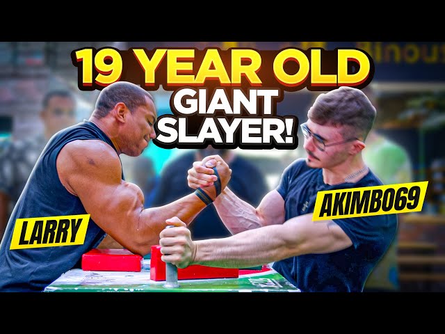19 Year Old Giant Slayer - Arm Wrestling - Akimbo69 class=