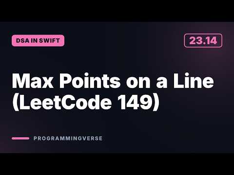 Max Points on a Line (LeetCode 149) | DSA in Swift (23.14)