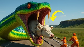 Emergency Rescue Team Saves An Innocent Cow From Giant Anaconda🐍
