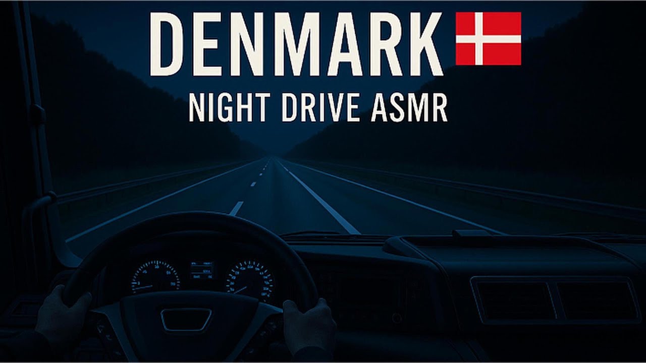 DENMARK • Night Drive ASMR • Cabin View • 4K POV • Engine Sound Only | No Music
