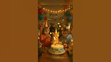 Cat Family Throws the Cutest Birthday Party Ever 🎂  #cat #lion #birthday #cute #shorts #asmr #viral