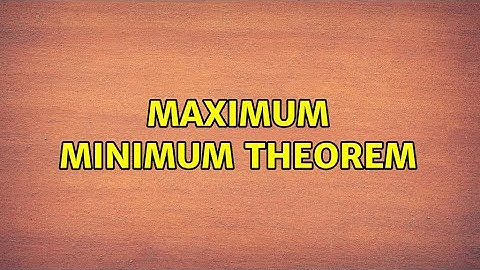 Maximum Minimum theorem (2 Solutions!!)