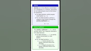 Activity and Activity Coefficient  #chemistry #chemicalenginnering #thermodynamics #physics