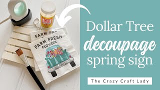 Spring Slatted Sign - Quick Decoupage Napkin Craft