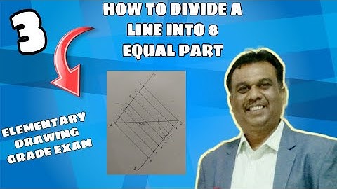 How to divide a straight line in 8 equal parts | elementary drawing grade exam | Suhaas Bhoir
