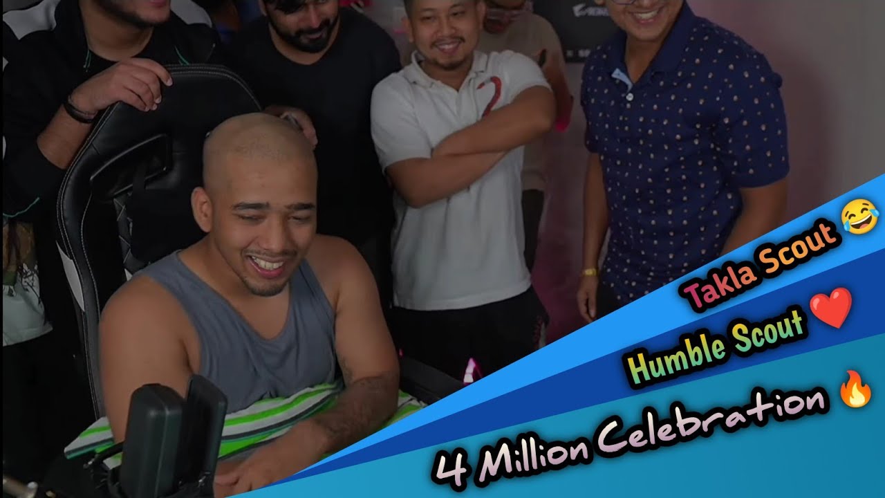 Scout becomes 'Takla' 😂|| Scout 4 million celebration 🔥 || Humble Scout ❤️