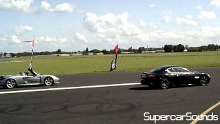 Dragrace: Porsche Carrera GT vs Maserati GranTurismo S!