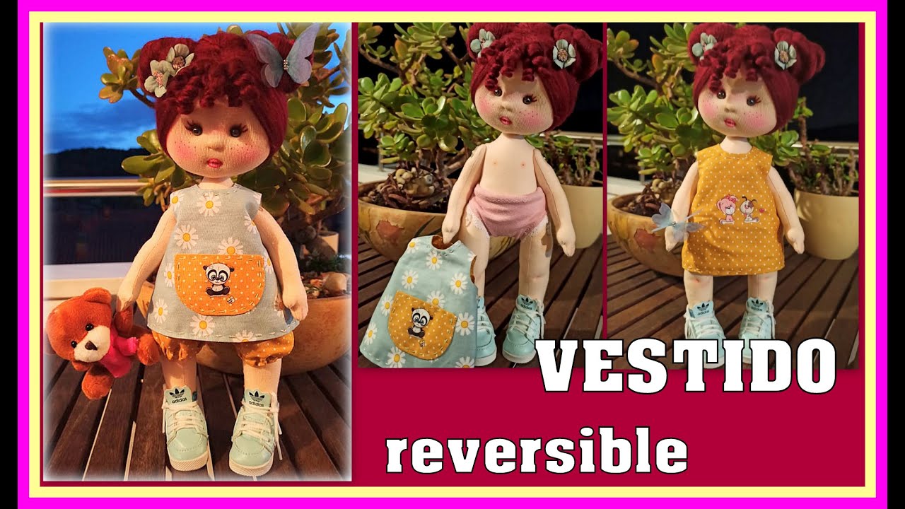 TUTORIAL MUÑECA LUNA, vestido reversible  video - 480