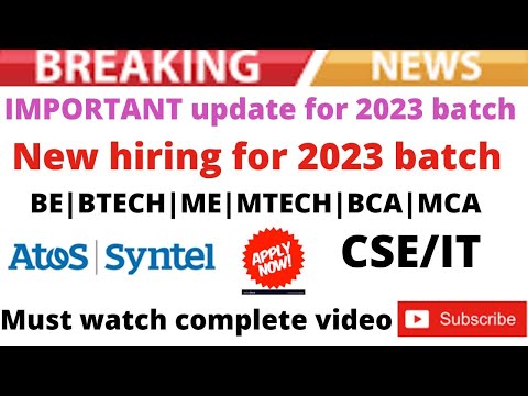 Atos Syntel Off Campus Drive 2022/2023 |Latest Recruitment for Freshers #freshersjobs#btechjobs#jobs