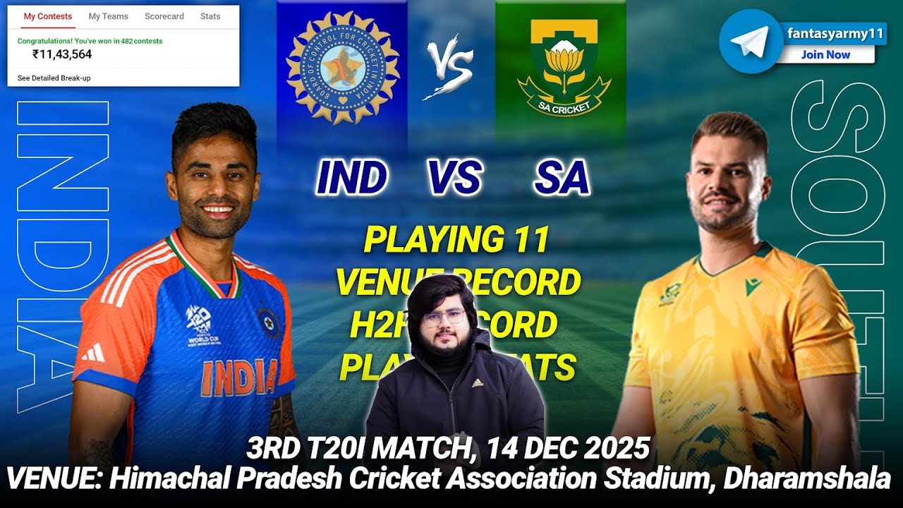 IND vs SA Dream11 Prediction | IND vs SA Dream11 | India vs South Africa Dream11 3rd T20I 2025