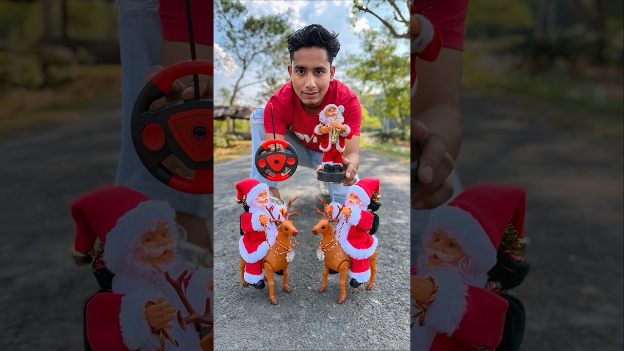 3 ta Rc Santa Claus Sleigh And Reindeer gift Unboxing😍