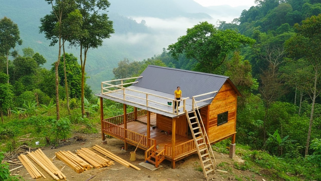 TIMELAPSE: Regenerating Wilderness Forests with Sustainable Wooden House Architecture